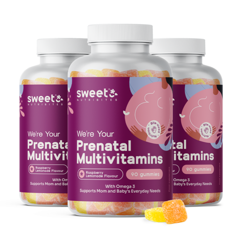 3x Multivitaminas prenatales + omega-3, en total 270 gominolas