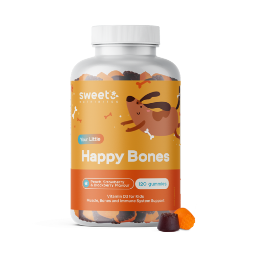 Happy Bones: gominolas infantiles con vitamina D3, 120 gominolas
