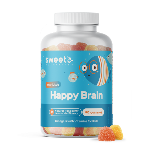 Happy Brain: gominolas infantiles con ácidos grasos omega-3, 90 gominolas