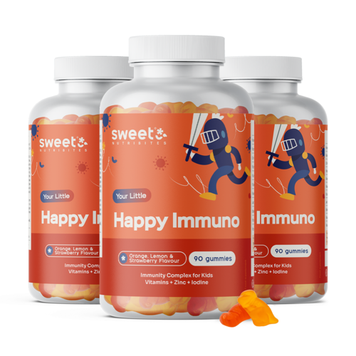 3x Happy Immuno: gominolas infantiles para el sistema inmune, en total 270 gominolas