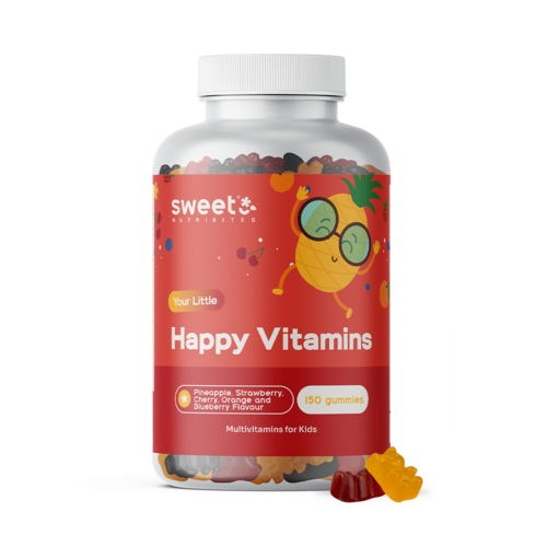 Happy Vitamins: gominolas infantiles con multivitaminas, 150 gominolas