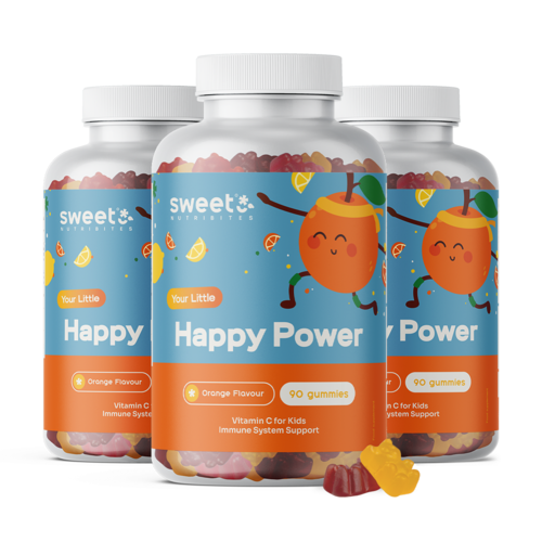 3x Happy Power: gominolas infantiles con vitamina C, en total 270 gominolas