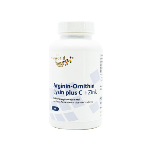 Arginina + ornitina + lisina con vitamina C y zinc.